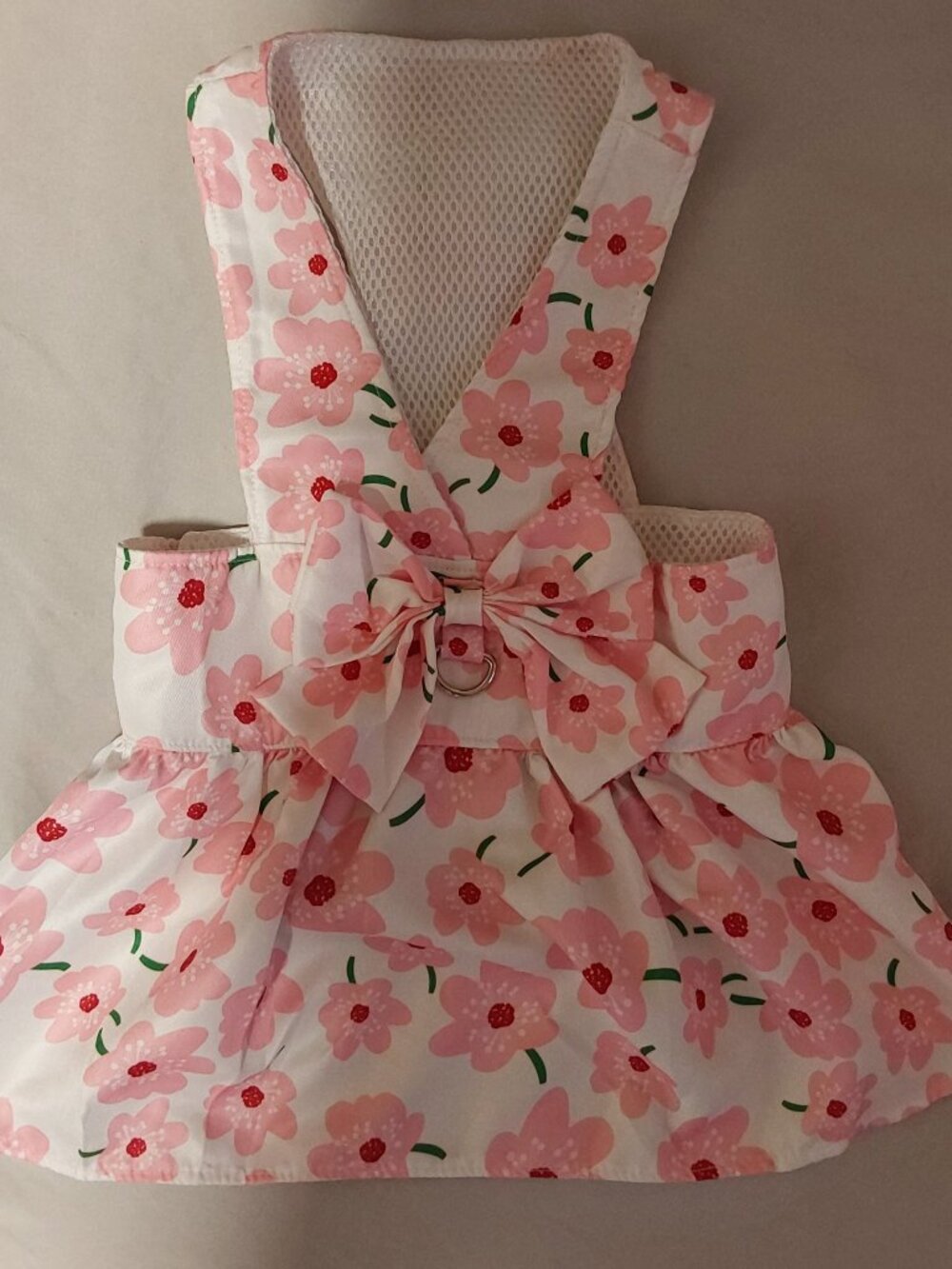 Dog dress with built-in harness